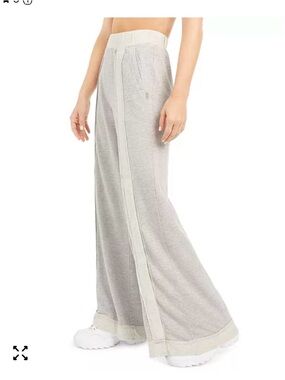 Free People Off-White Terry Lounge Sweatpants with Subtle Pink Accent